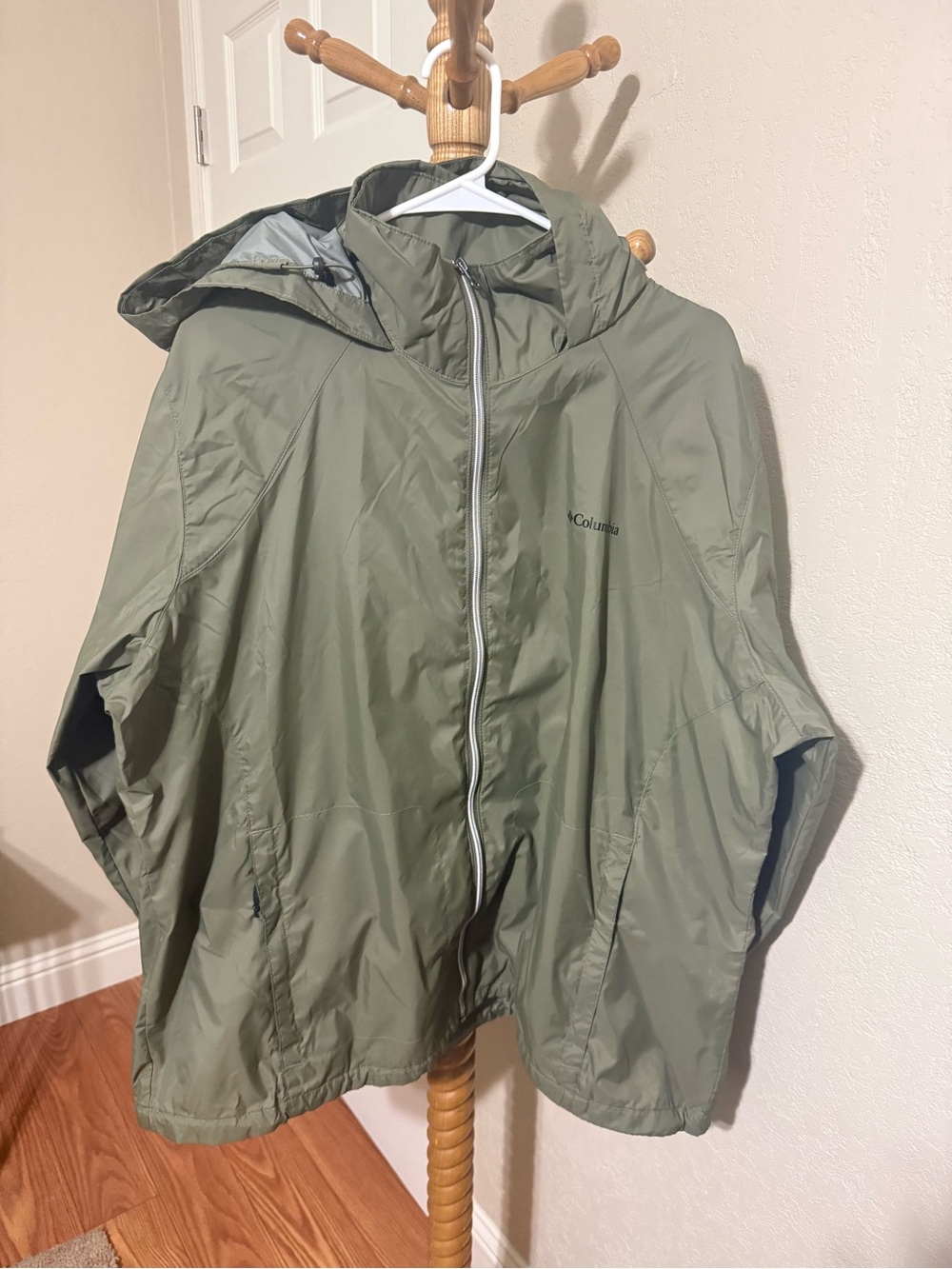 Columbia Men's Olive Green Lightweight Waterproof Windbreaker Jacket Size 2XL